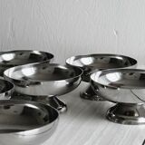 6 coupelles sur pied en inox style Letang Remy