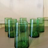 6 large green Beldi glasses