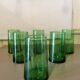 6 large green Beldi glasses