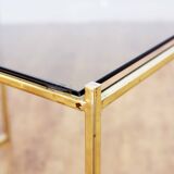 Side table milk smoked glass