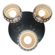 Mid-century ceiling light with 3 shades and wooden base, 1960s, Italy.