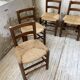 6 straw and oak chairs, mountain furniture