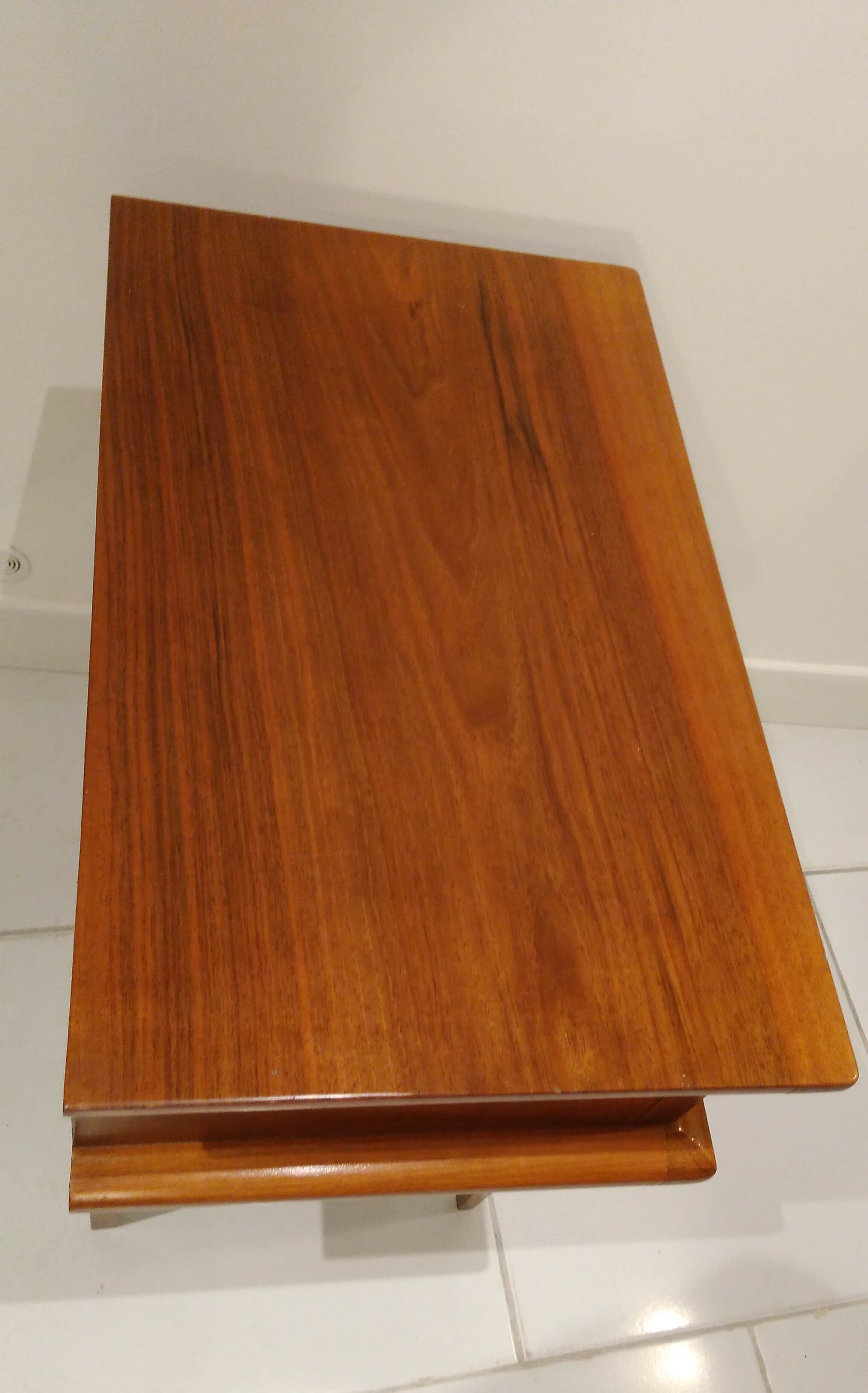 Vintage bedside table with compass feet