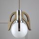 Lampe à Suspension Mid-Century Scandinave en Chrome et Opaline, 1960s