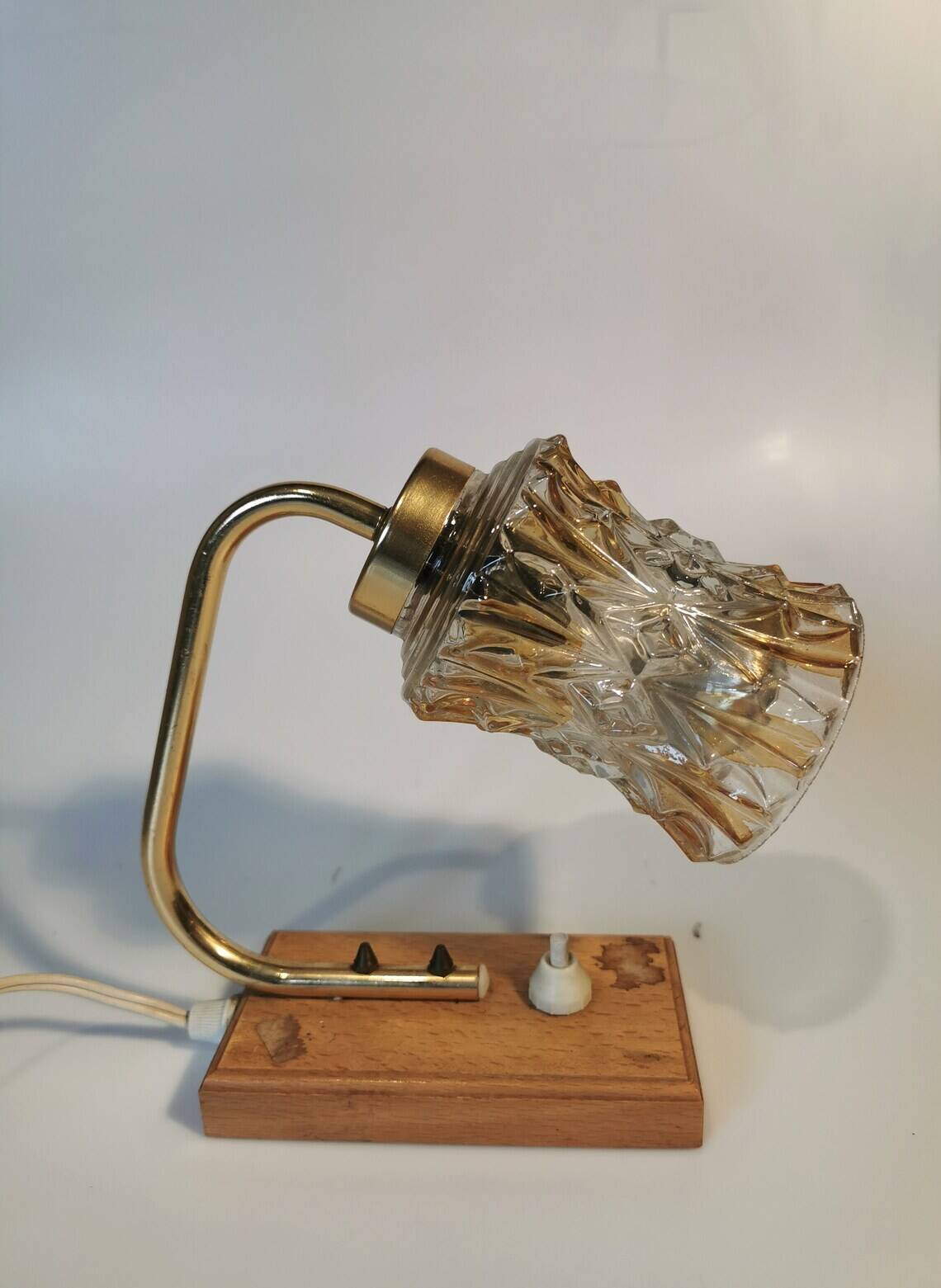 Lampe de chevet vintage : Lampe en verre style milieu du XXe siècle, Yougoslavie, années 1970