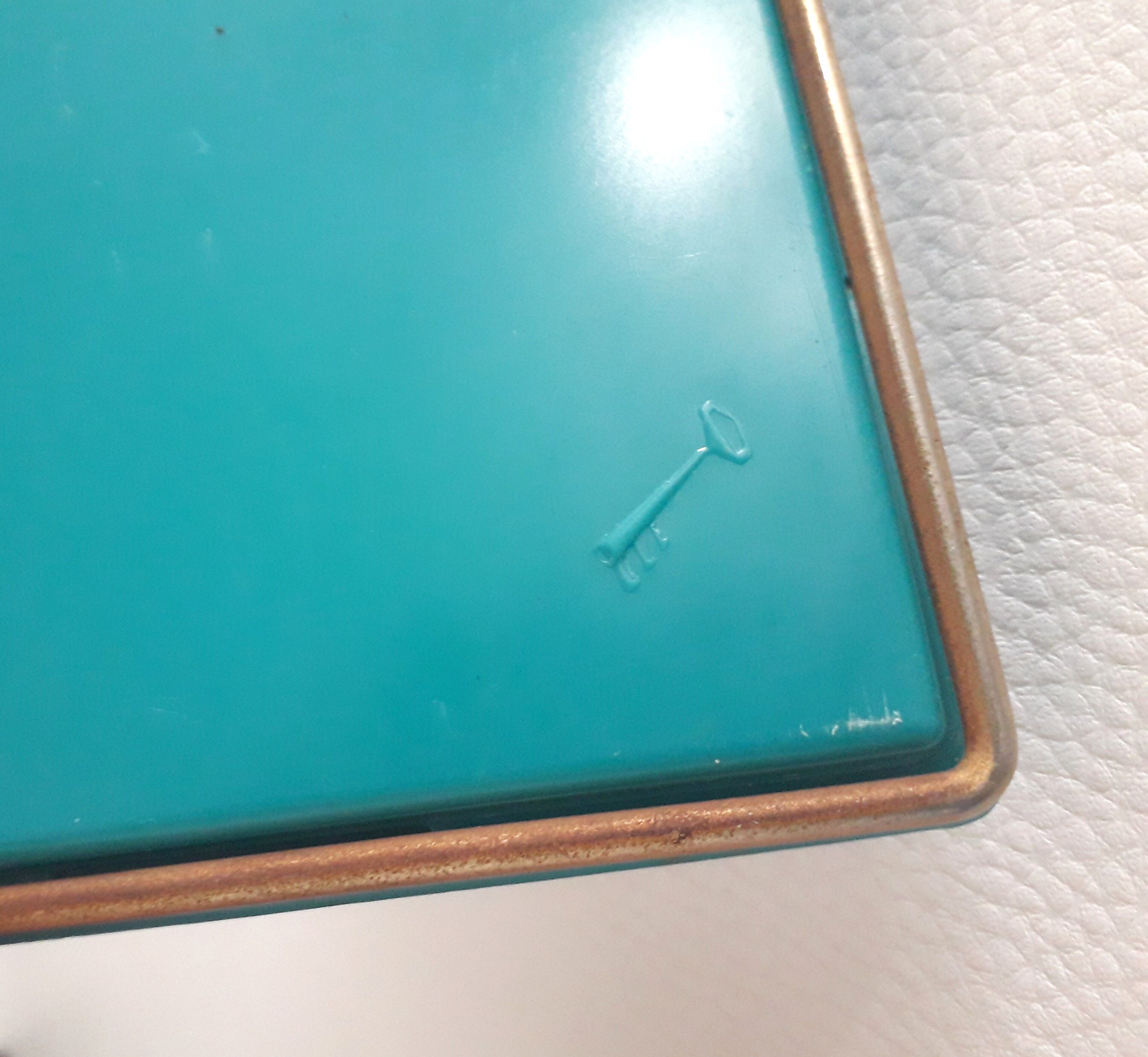 Vintage barber mirror Clément Gaget '' CLE '' Blue plastic - 1900