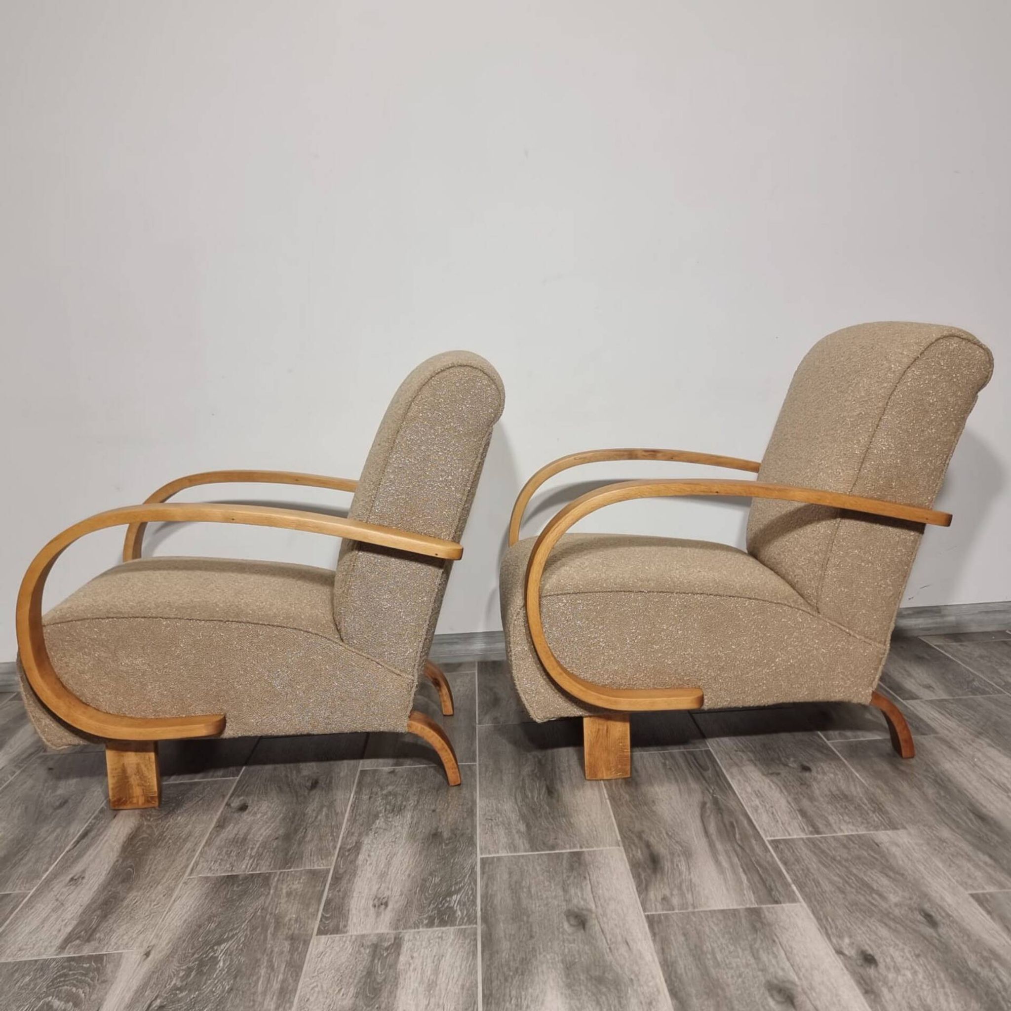 Art Deco Lounge Chairs from Jindřich Halabala, 1950s, Set of 2