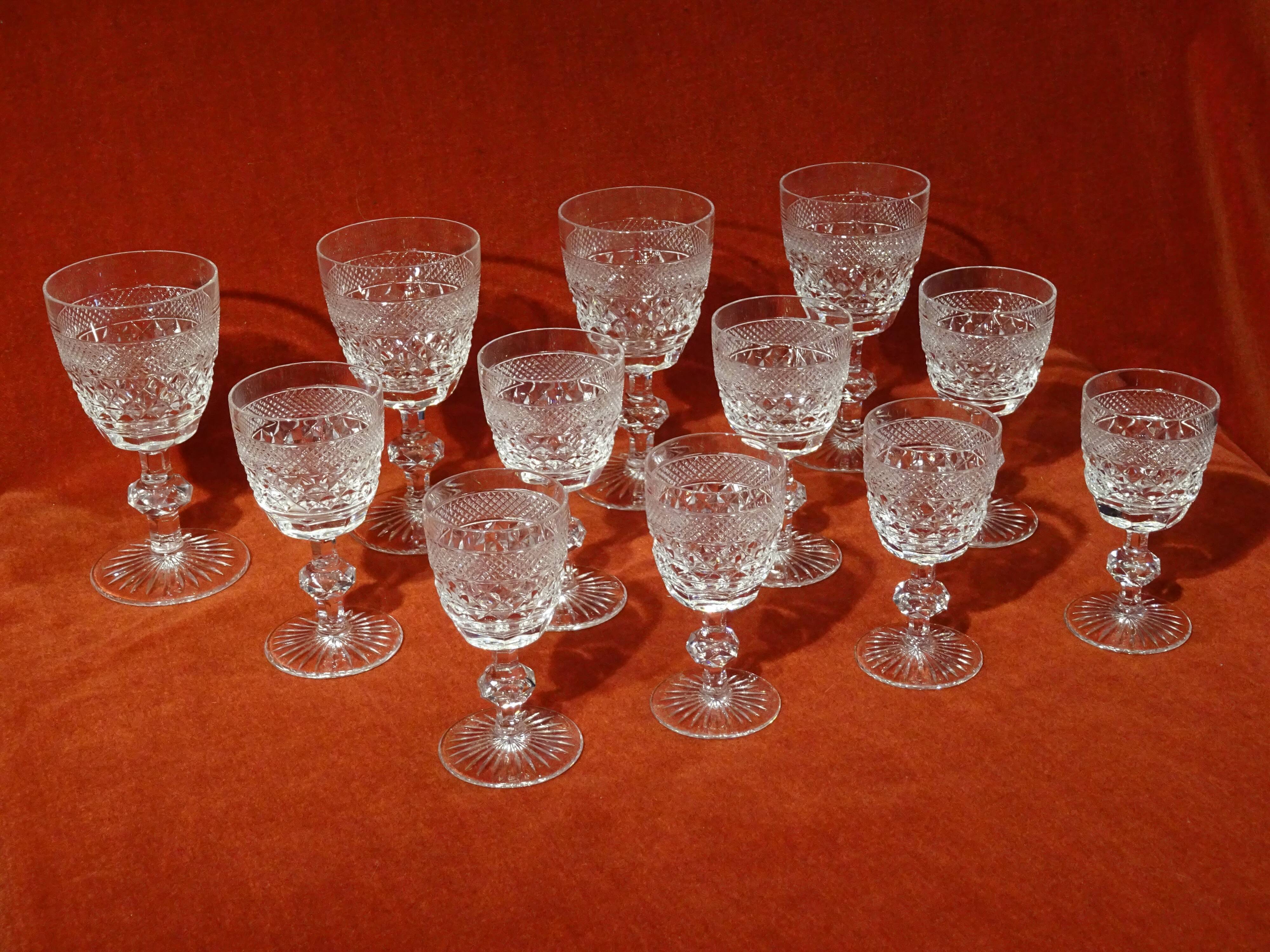 12 crystal crystal glasses stamp Cristal France ref A205/1