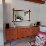 Large vintage bamboo mirror