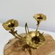 3-armed candlestick, brass flower bouquet