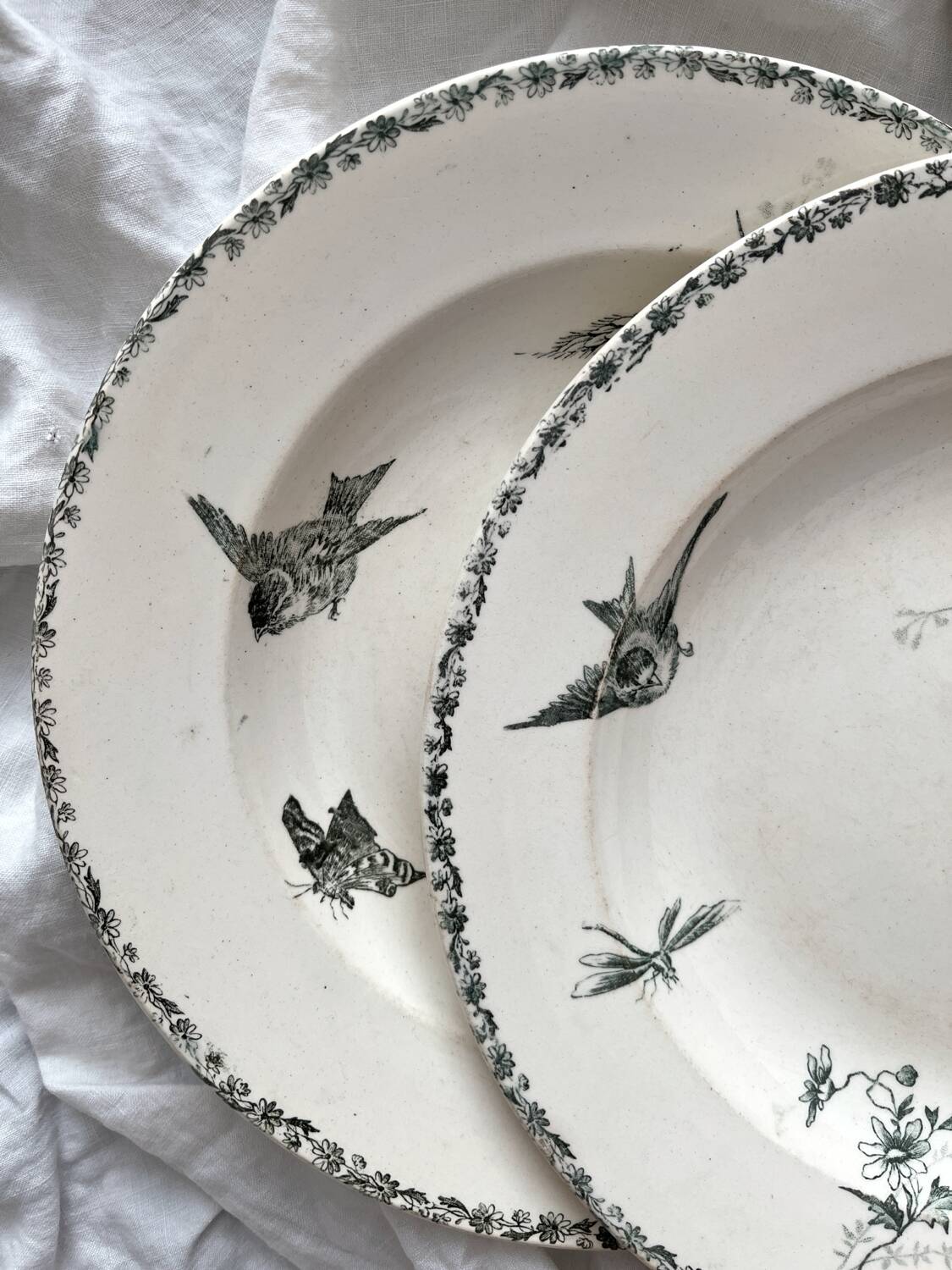 2 “French” ironstone soup plates from Choisy le Roi