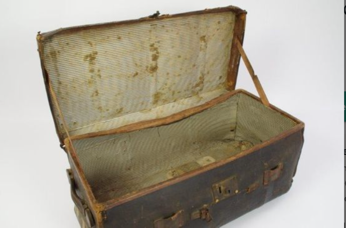 Vintage antique leather suitcase