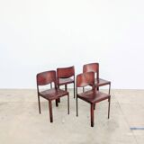 Lot de 4 chaises Matteo Grassi cuir rouge