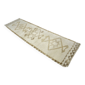 White & Beige Wool Handmade Rug sku 2215