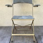 Former Lafuma gold metal folding chair
