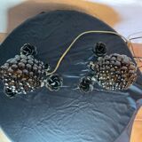 Pair of lamp night light tulip bunches of grapes glass murano