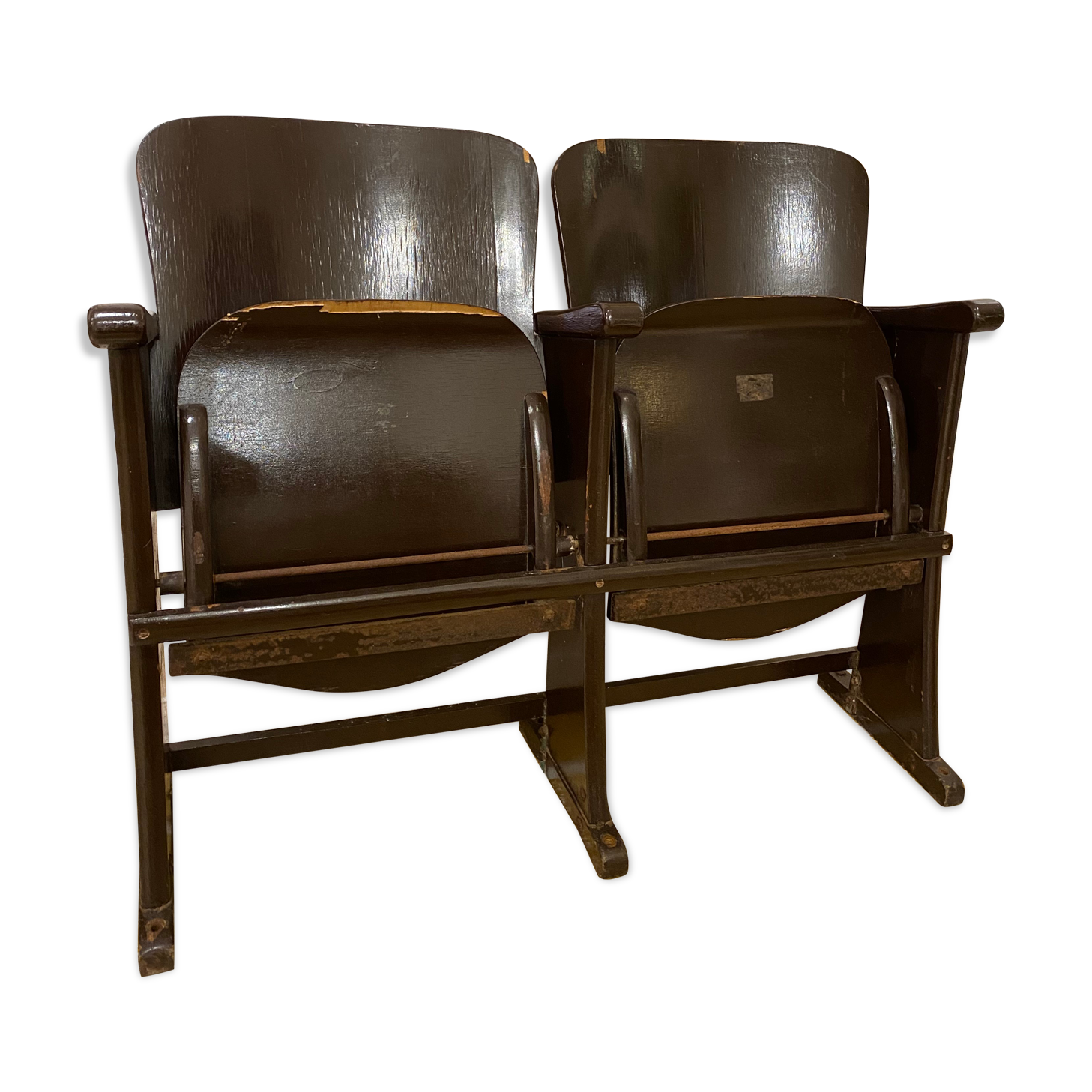 Double wooden cinema seats