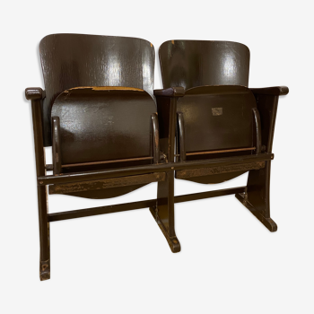 Double wooden cinema seats