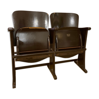 Double wooden cinema seats