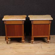 Pair of 20th-century Italian bedside tables with marble top