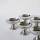 Set of 6 high stainless steel cups, wide base, Design, 1970 - 6 X 9 cm