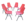 Set of 6 vintage red Fantasia chairs from the 1960s
