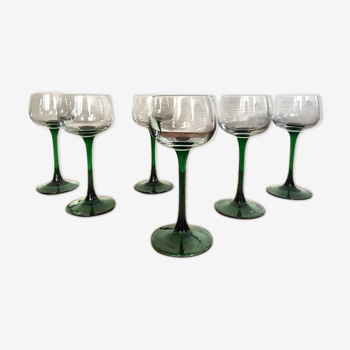 Set de 6 verres à vin blanc d'Alsace Luminarc France vintage