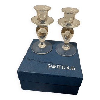 2 Saint Louis Candlesticks - Excellent quality with original box