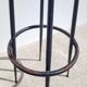 Vintage high stool in tawny faux leather