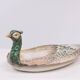 Mid century modern large Italian ceramic Peacock platter
