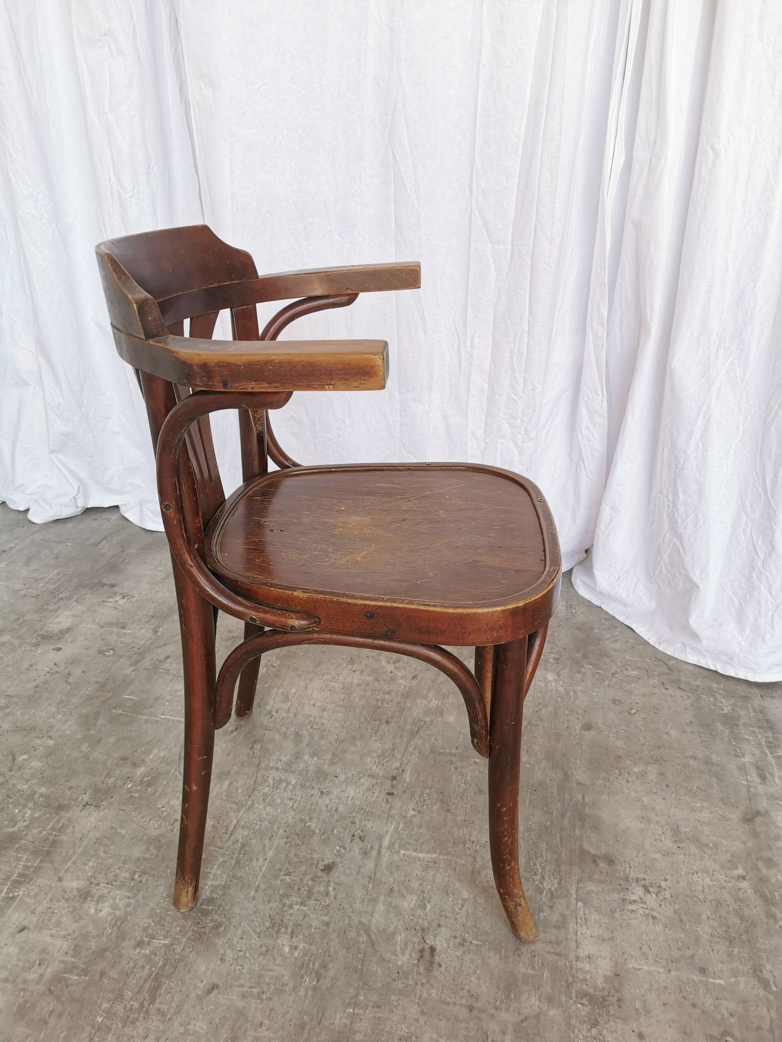 Vintage Bentwood Dining Chair: Mid-Century Thonet Style Armchair