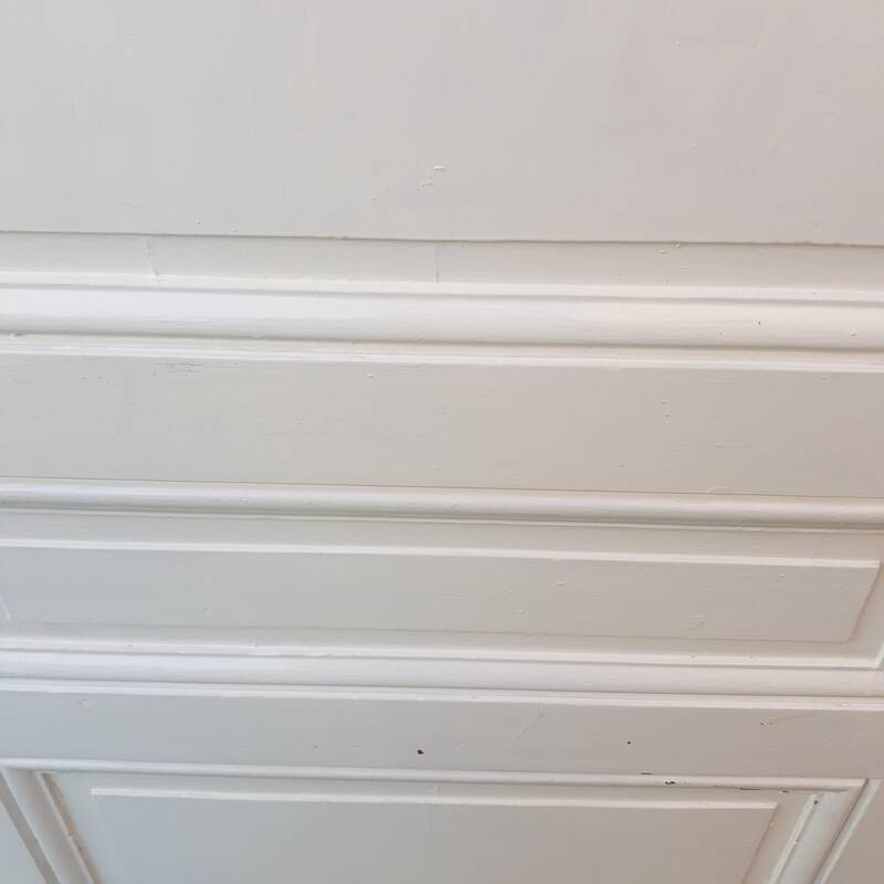 Communication door H218.5xL80cm, old panelled and moulded.