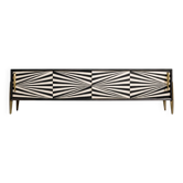 Scandinavian Sideboard in Birch with Hand-Painted Op-Art Pattern, 1960s
