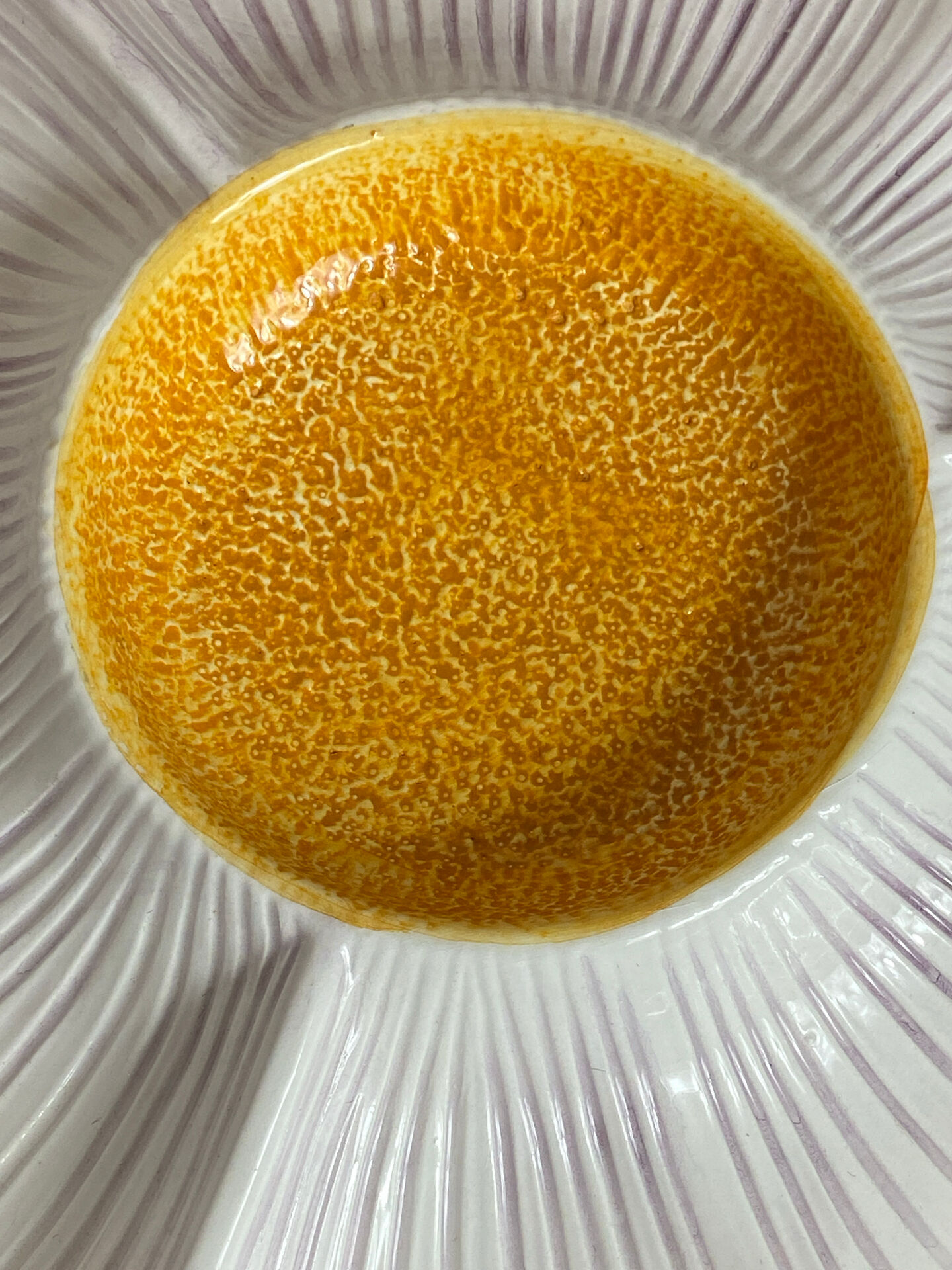 Divided plate, large ceramic flower, Italy