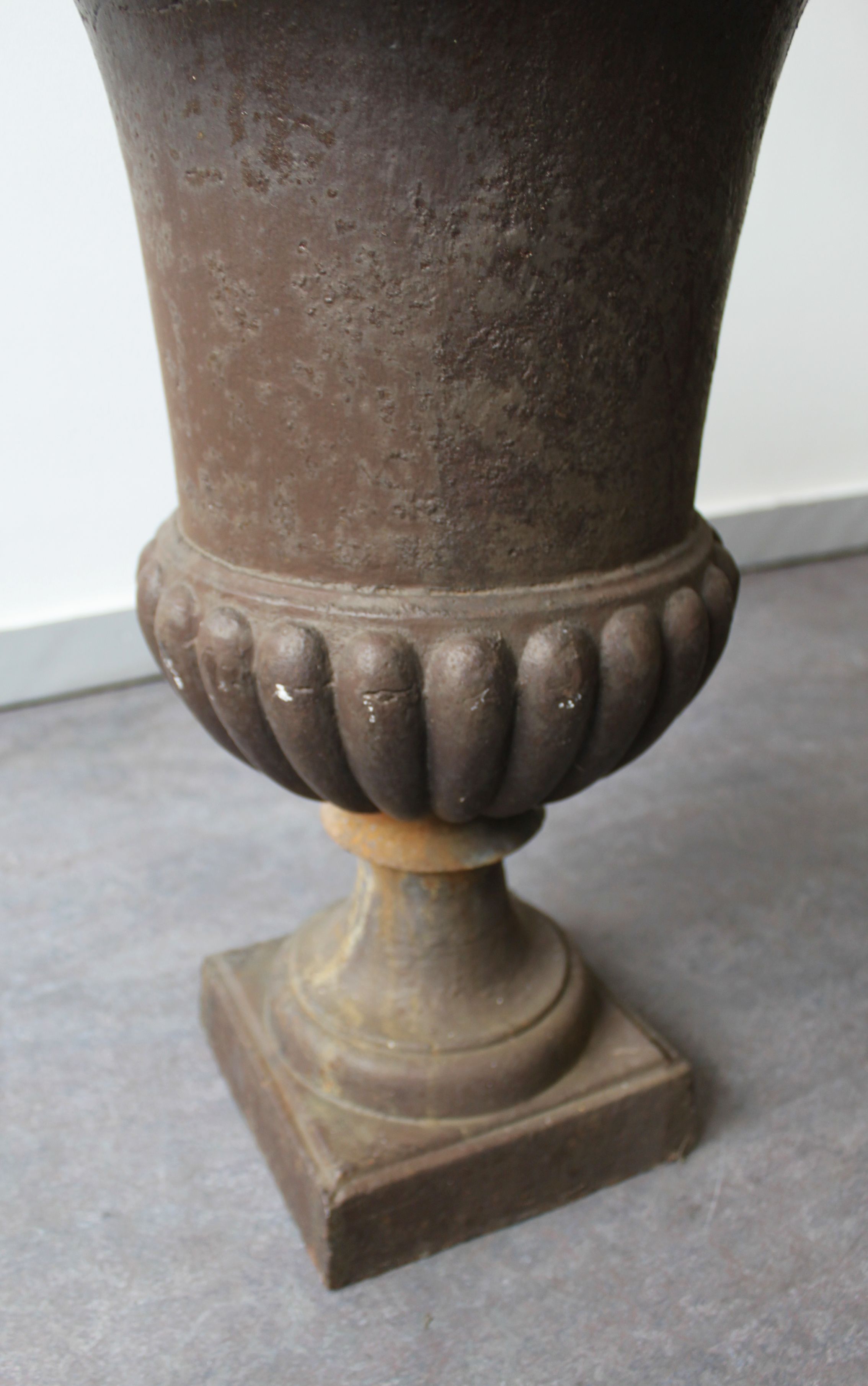 Cast iron planter in the style of a Campana urn, France