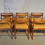 Extendable table set and six Scandinavian Teak Mc Intosh chairs