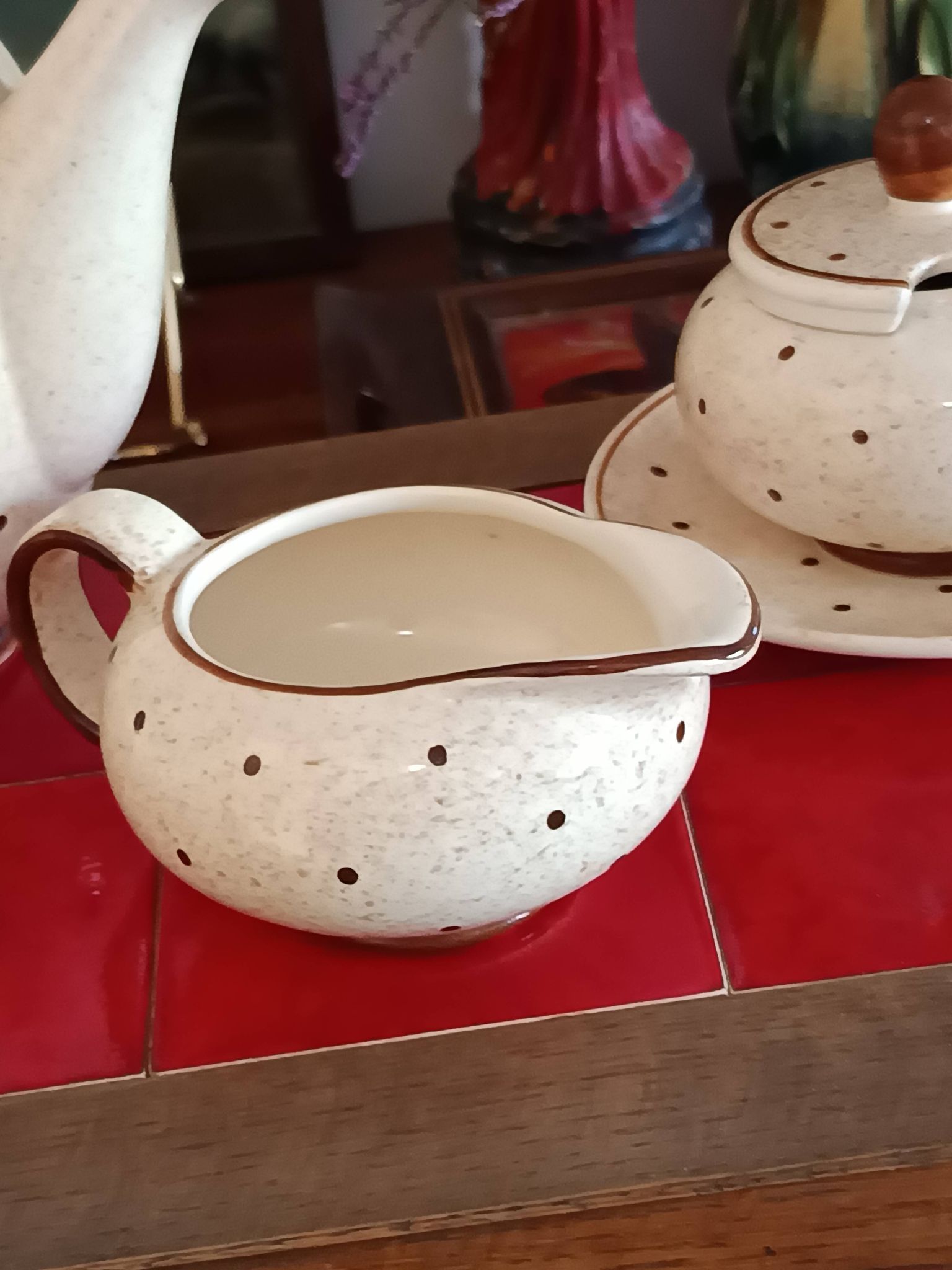VVB Haldensleben ceramic coffee and tea service, Lotte pattern, 1950