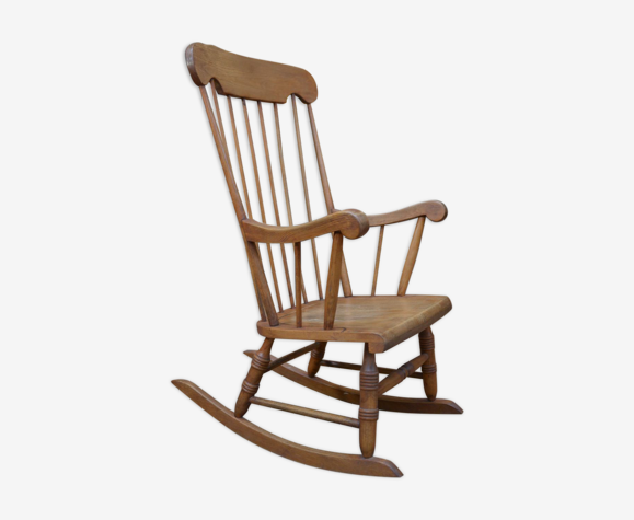 Vintage beech rocking chair from the 1960s