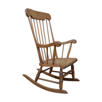 Vintage beech rocking chair from the 1960s