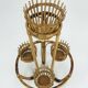 mid century PLANT STAND rack 1950s 60s bamboo rattan hawaii tiki era