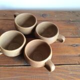 4 stoneware coffee cups