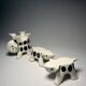 4 wooden animal figurines – Asian folk art, 20th century