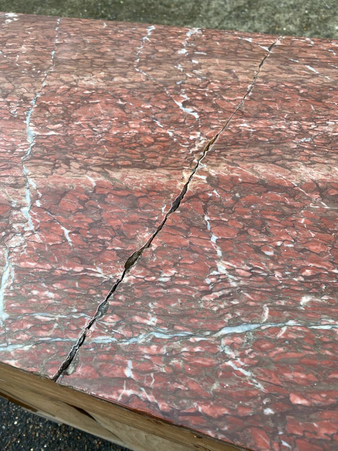 Henri II two-door sideboard in solid wood and marble