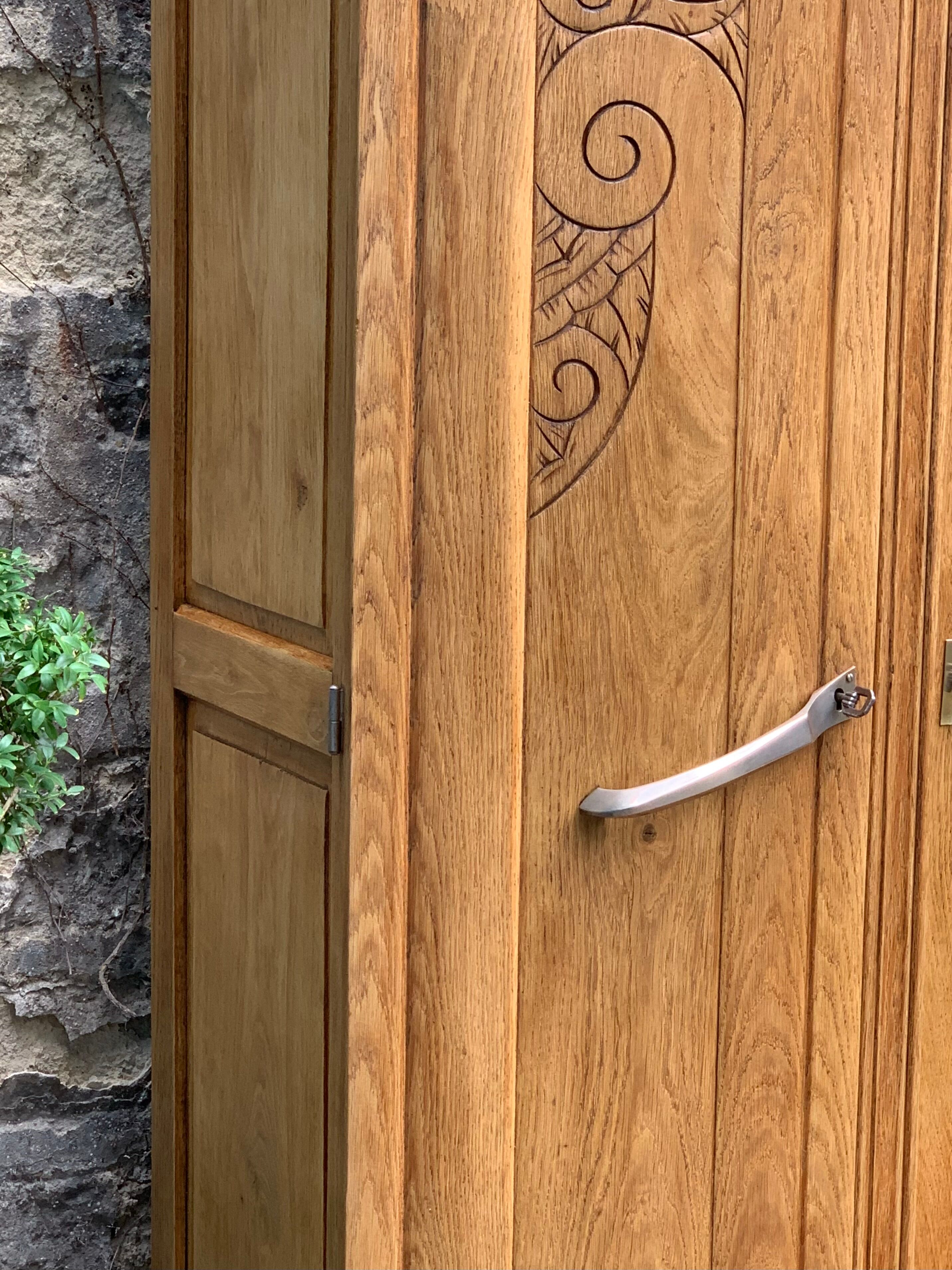 Parisian art deco wardrobe solid raw oak 1930