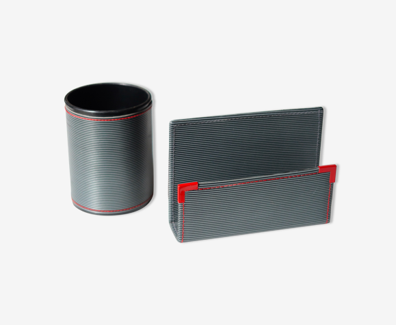 Mail holder and pencil jar, 80s