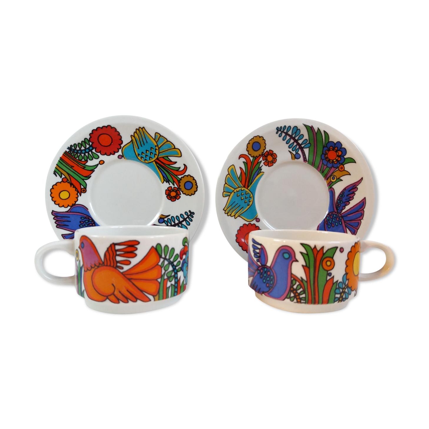 Pair of Acapulco tea cups