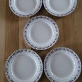 5 antique dessert plates