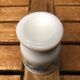Lot de 4 coquetiers verre opalin blanc décor fleur bleu france vintage #a519