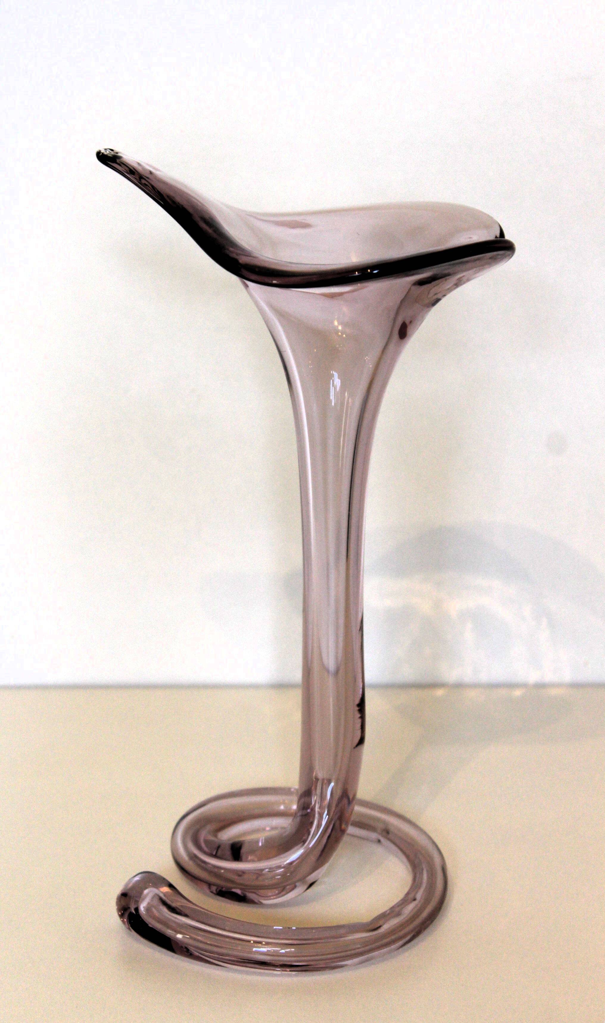 Vase soliflore arum en verre soufflé