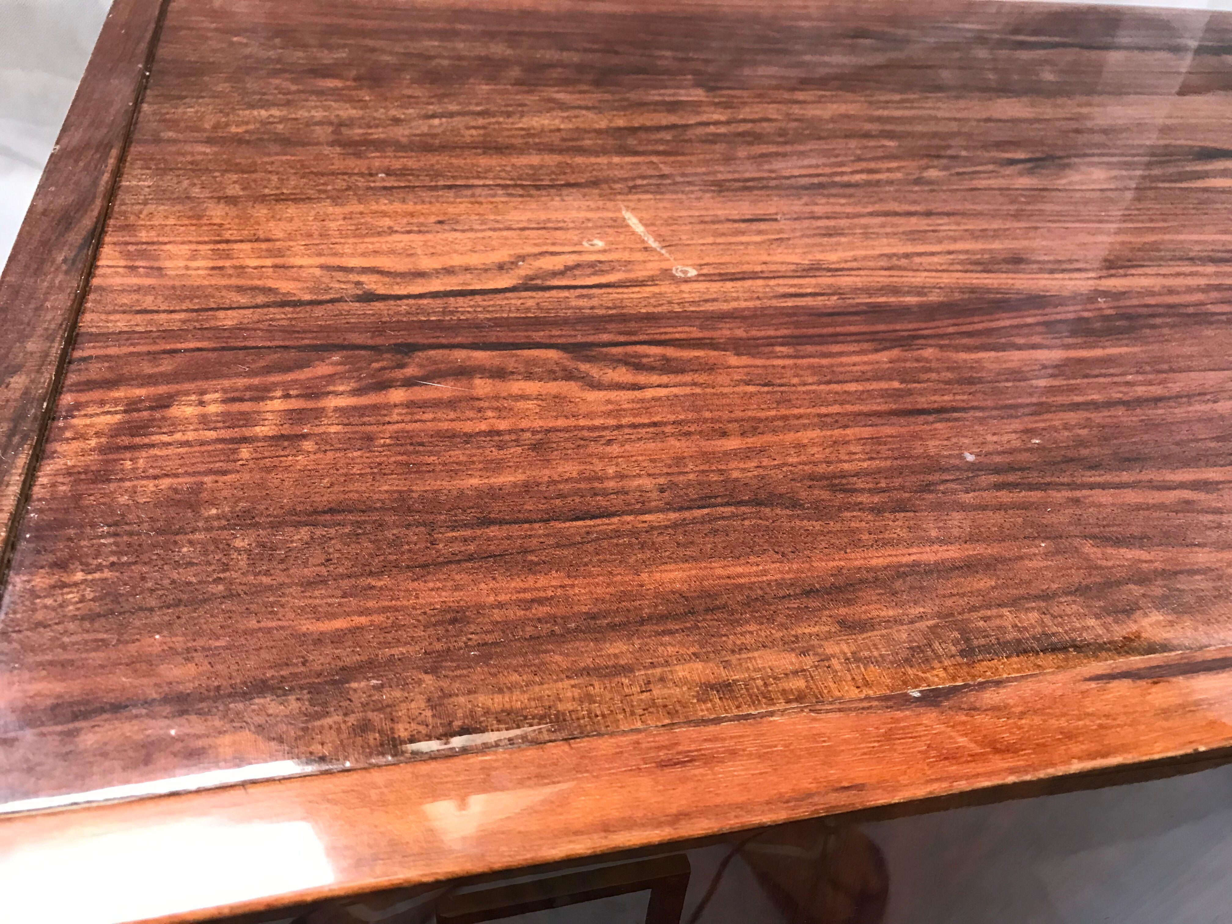 3-drawer lacquered chest of drawers with rosewood veneer